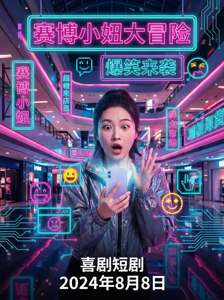 何洁的男友 搞笑喜剧短剧 - 赛博小妞大冒险海报